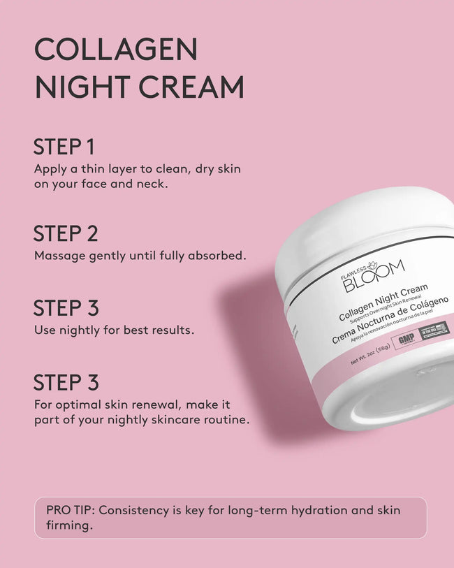 Collagen night cream how to use