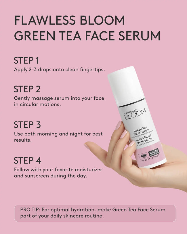 Green tea face serum how to use