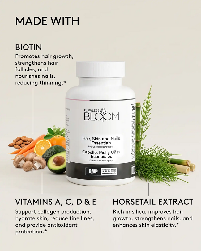 Hair skin and nails essentials ingredients