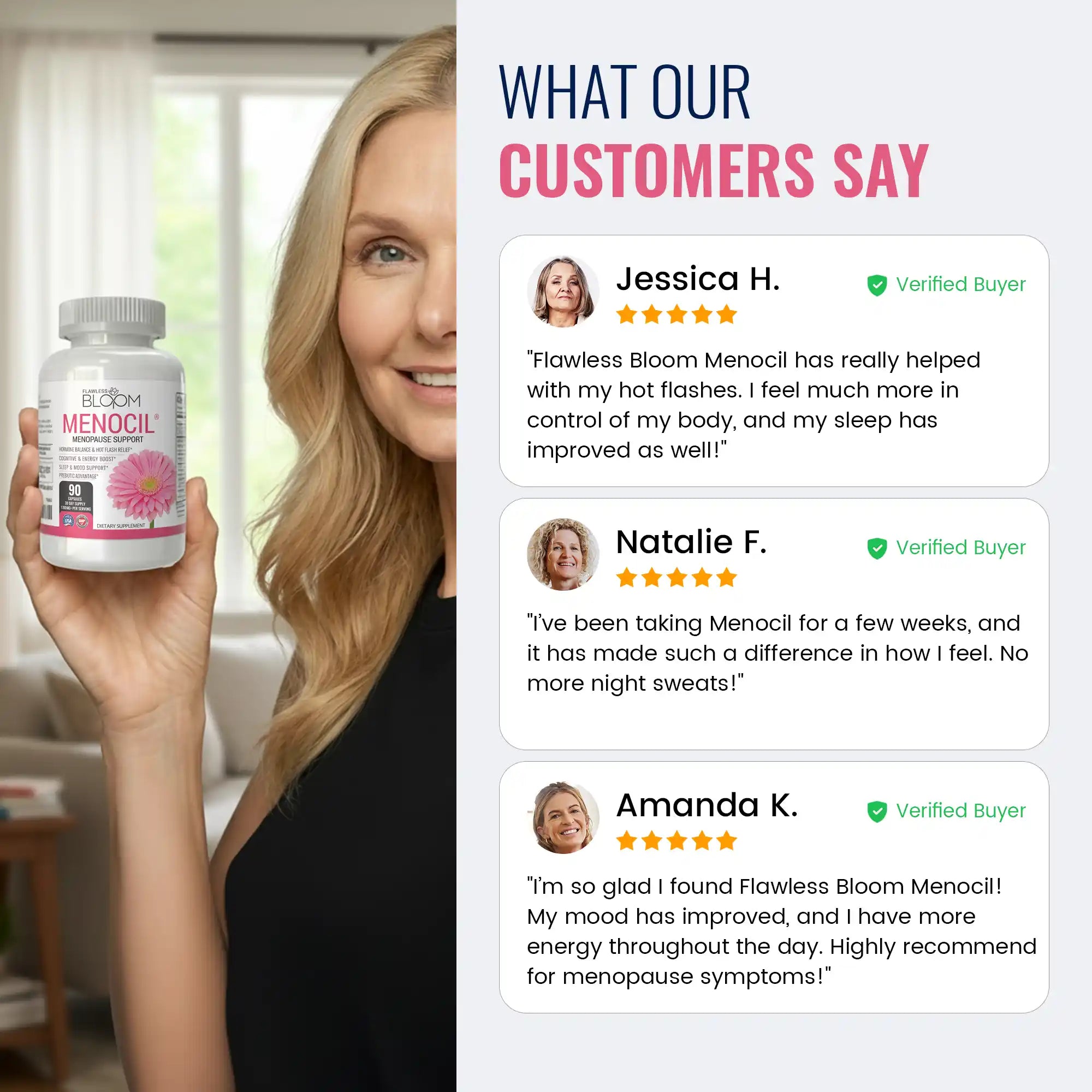 Menocil – Formule de soutien à la ménopause avec des ingrédients naturels